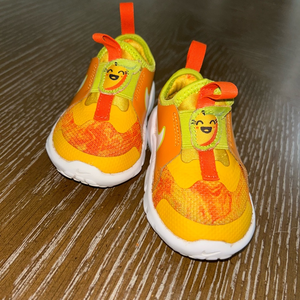 Nike Orange and Yellow Sneakers with Elastic Strap